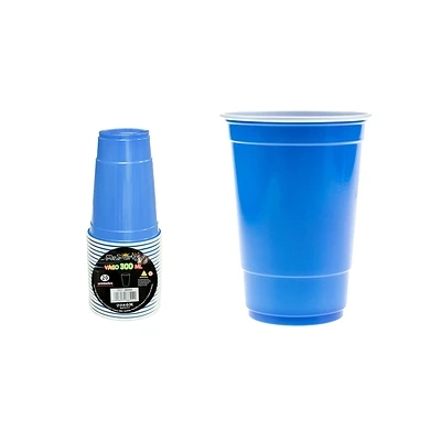 VASOS PLASTICOS DESECHABLE BICOLOR AZUL 300ML 20PCS - 1