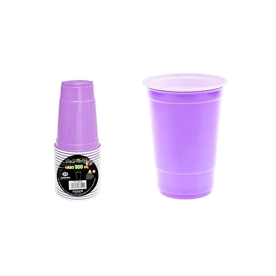 VASOS PLASTICOS DESECHABLE BICOLOR LILA 300ML 20PCS - 1