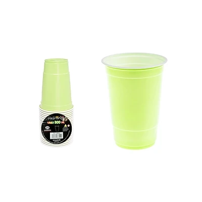 VASOS PLASTICOS DESECHABLE BICOLOR VERDE 300ML 20PCS - 1