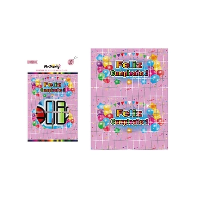 CORTINAS DE CUMPLEAÑOS CON DISEÑO GLOBOS ROSADO 1M*2M - 1