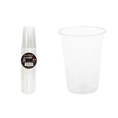 VASOS PLASTICOS TRANSPARENTE 200ML 50PCS - 1