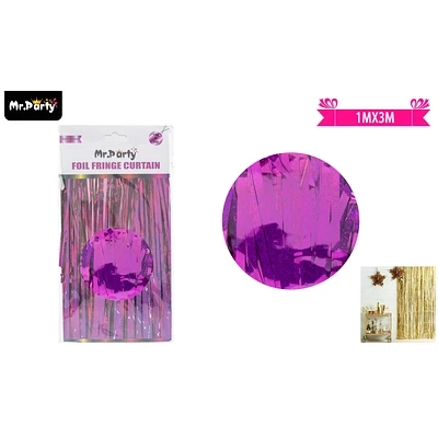CORTINA METALIZADA FUCSIA HOLOGRAFICA 1M*3M - 1