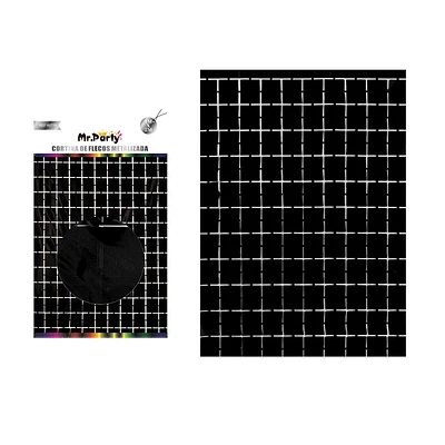 CORTINA METALIZADA NEGRA CUADRADO 1M*2M - 1