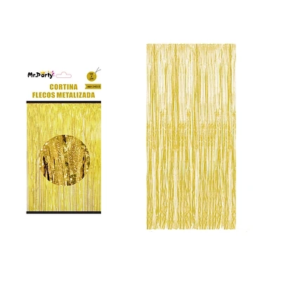 CORTINAS METALICAS DORADO HOLOGRAFICO 1M*3M - 1