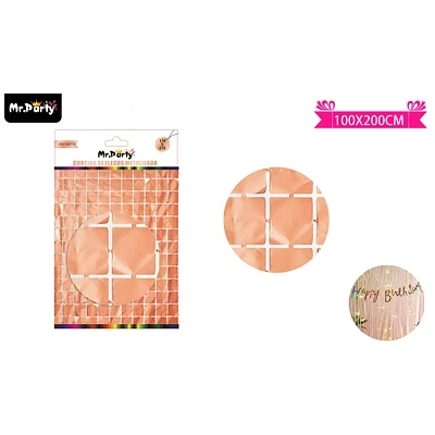 CORTINA METALIZADA DORADA ROSA CUADRADO 1M*2M - 1