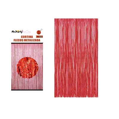 CORTINAS METALICAS ROJO HOLOGRAFICO 1M*3M - 1