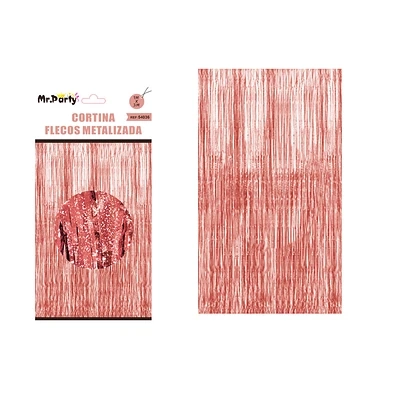 CORTINAS METALICAS DORADO ROSA HOLOGRAFICO 1M*3M - 1