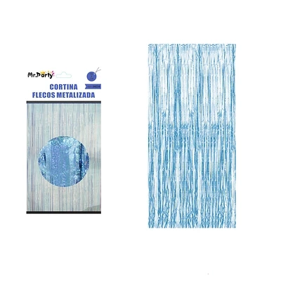 CORTINAS METALICAS CELESTE HOLOGRAFICO 1M*3M - 1