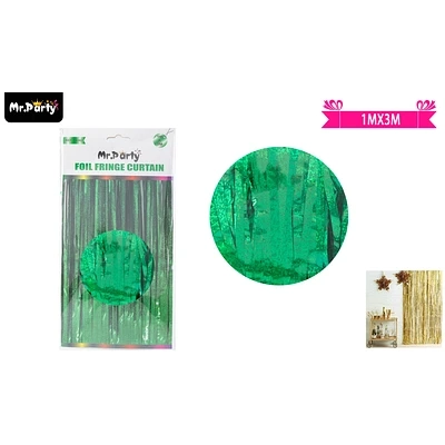 CORTINAS METALICAS VERDE HOLOGRAFICO 1M*3M - 1