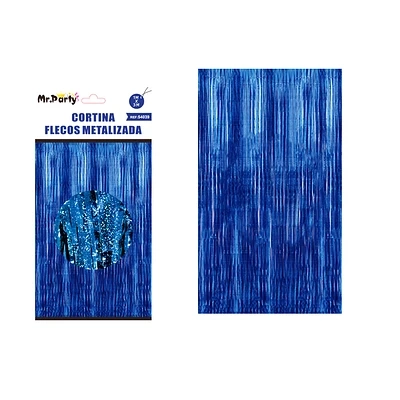 CORTINAS METALICAS AZUL HOLOGRAFICO 1M*3M - 1