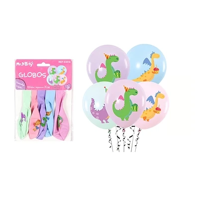 GLOBOS DE LATEX DINOSAURIOS 5PCS - 1