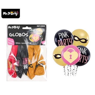 GLOBOS DE LATEX PINK PARTY 5PCS - 1