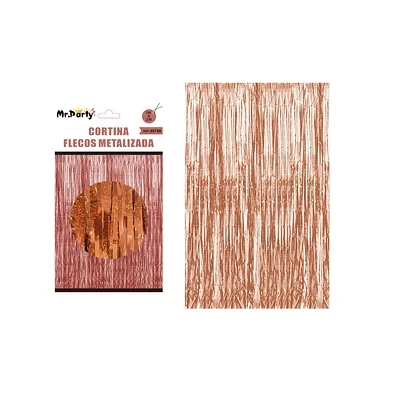 CORTINAS METALICAS ROSA CHAMPAGNE HOLOGRAFICO 1M*2M - 1