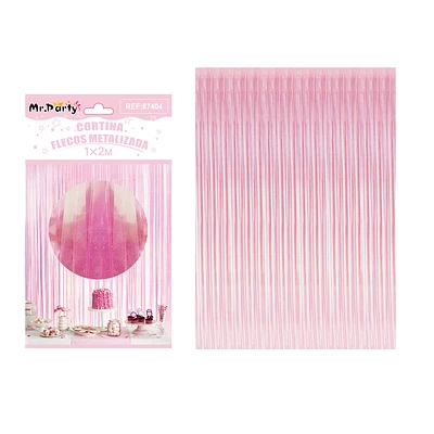 CORTINAS FLECOS TORNASOL ROSADO CLARO 1M*2M - 1