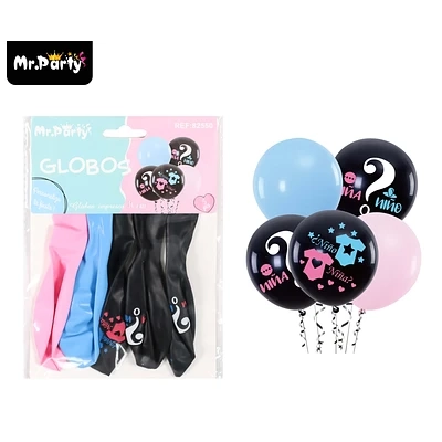GLOBOS DE LATEX NIÑA O NIÑO MATE 30CM 5PCS - 1