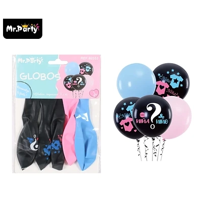 GLOBOS DE LATEX NIÑA O NIÑO MATE 30CM 5PCS - 1