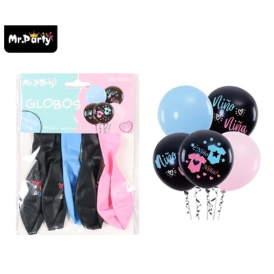 GLOBOS DE LATEX NIÑA O NIÑO MATE 30CM 5PCS - 1