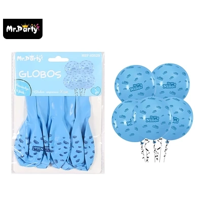 GLOBOS DE LATEX ES UN NIÑO COLOR AZUL 30CM 5PCS - 1