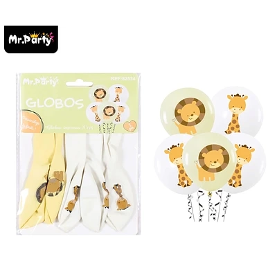 GLOBOS DE LATEX ESTAMPADO ANIMAL 30CM 5PCS - 1