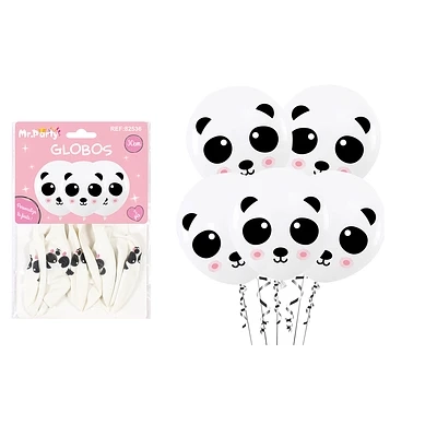 GLOBOS DE LATEX PANDA MATE 30CM 5PCS - 1
