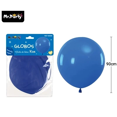 GLOBOS DE LATEX AZUL MATE 90CM - 1
