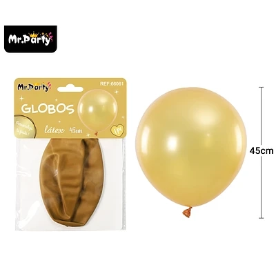 GLOBOS DE LATEX PERLADO DORADO 45CM - 1