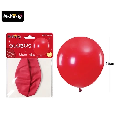 GLOBOS DE LATEX ROJO MATE 45CM - 1