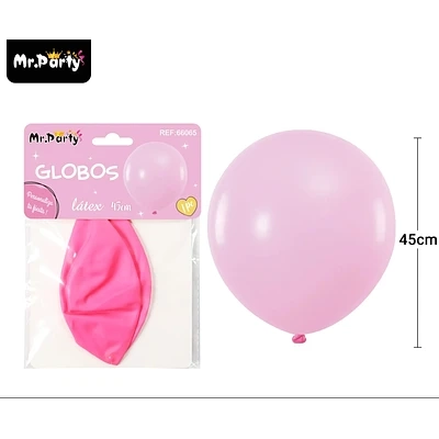 GLOBOS DE LATEX ROSA MATE 45CM - 1
