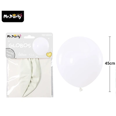 GLOBOS DE LATEX BLANCO MATE 45CM - 1