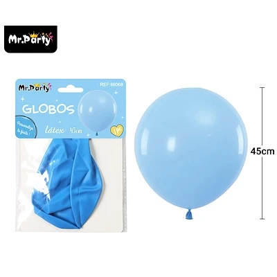 GLOBOS DE LATEX CELESTE MATE 45CM - 1