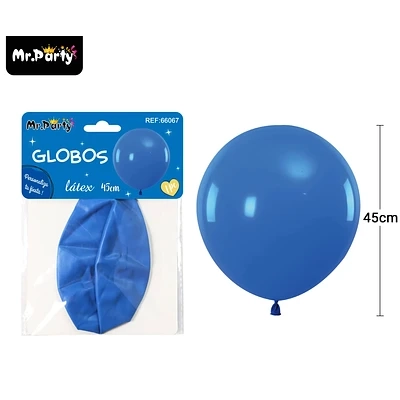 GLOBOS DE LATEX AZUL OSCURO MATE 45CM - 1