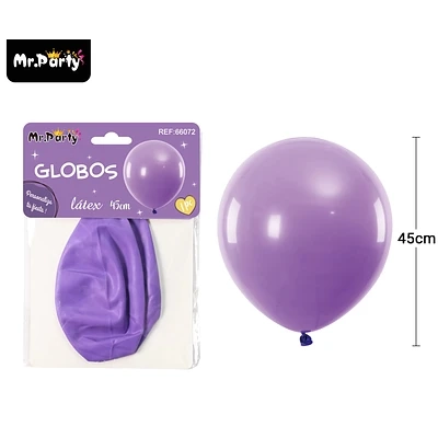 GLOBOS DE LATEX MORADO MATE 45CM - 1