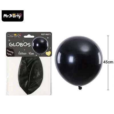 GLOBOS DE LATEX NEGRO MATE 45CM - 1