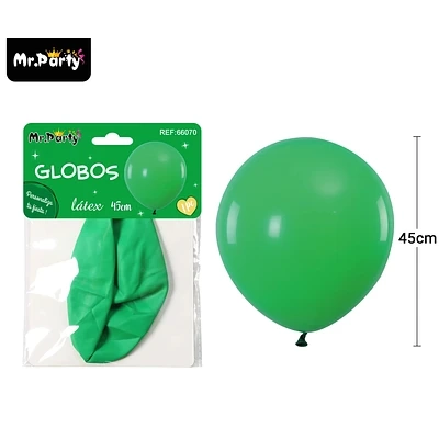 GLOBOS DE LATEX VERDE MATE 45CM - 1