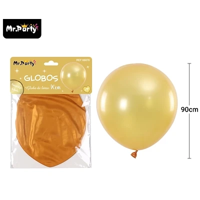 GLOBOS DE LATEX PERLADO DORADO 90CM - 1