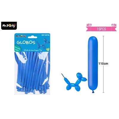 GLOBOS LARGOS AZUL OSCURO 110CM 15PCS - 1