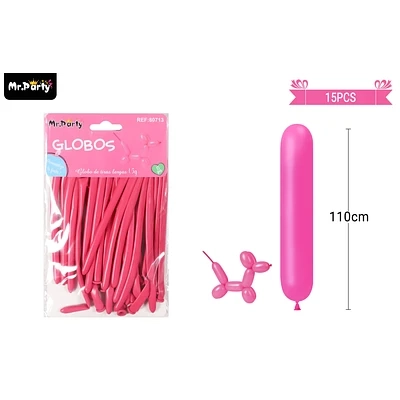 GLOBOS LARGOS ROSA ROJO 110CM 15PCS - 1