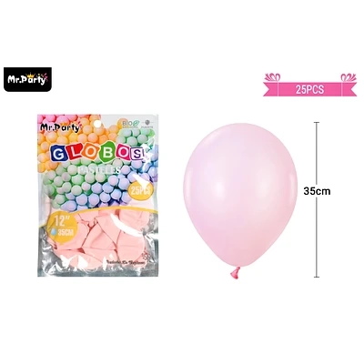 GLOBOS DE LATEX PASTEL ROSA 35CM 25PCS - 1