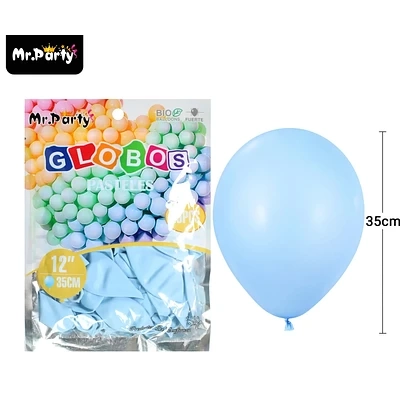 GLOBOS DE LATEX PASTEL AZUL 35CM 25PCS - 1