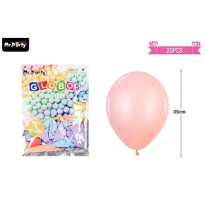 GLOBOS DE LATEX COLORES PASTELES 35CM 25PCS - 1