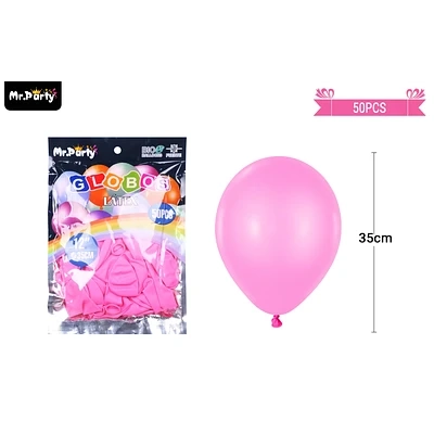 GLOBOS DE LATEX ROSA OSCURA MATE 35CM 50PCS - 1