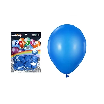 GLOBOS DE LATEX AZUL OSCURO MATE 35CM 25PCS - 2