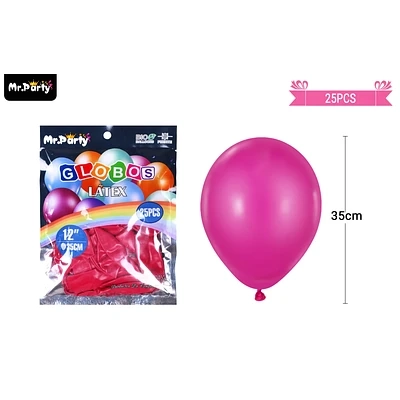 GLOBOS DE LATEX VINO TINTO MATE 35CM 25PCS - 1