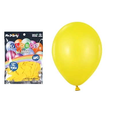 GLOBOS DE LATEX AMARILLO MATE 35CM 25PCS - 2