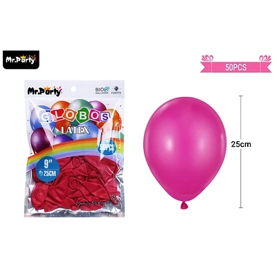 GLOBOS DE LATEX VINO TINTO MATE 25CM 50PCS - 1