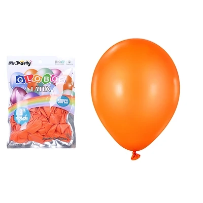 GLOBOS DE LATEX NARANJA MATE 25CM 50PCS - 2