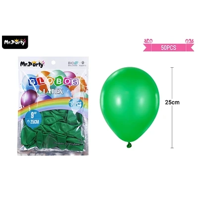 GLOBOS DE LATEX VERDE OSCURO MATE 25CM 50PCS - 1