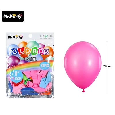 GLOBOS DE LATEX COLORES SURTIDOS MATE 25CM 20PCS - 1