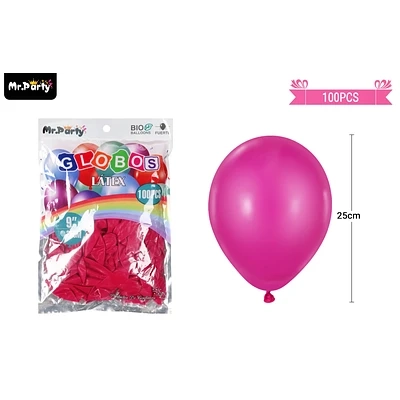 GLOBOS DE LATEX VINO TINTO MATE 25CM 100PCS - 1