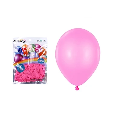 GLOBOS DE LATEX ROSA OSCURA MATE 25CM 50PCS - 2